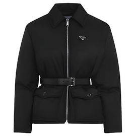 Prada Nylon Goose Down Belt Jacket Black