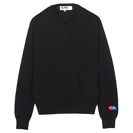 Comme Des Garcons Invader Double Wappen Knit AZ Black