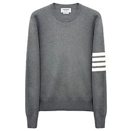 Thom Browne Strick mit Milano-Stich und diagonalem grauen Streifen Braun