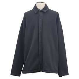 Balenciaga Camicia in cotone pesante con logo ricamato Nero