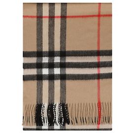 Burberry Check Kaschmir Schal Beige Braun