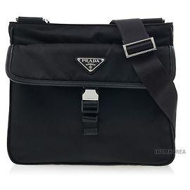 Prada (XOO) Borsa a tracolla da uomo in pelle Saffiano Nero