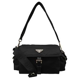 Prada Borsa a tracolla in nylon nera taglia Medium Nero