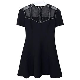 Louis Vuitton Abito skater in seta a maniche corte Nero