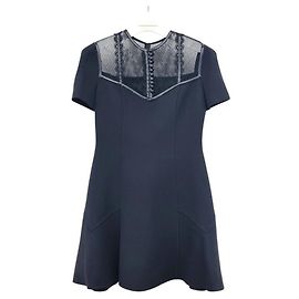 Louis Vuitton Abito skater in seta a maniche corte Nero