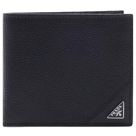 Prada Vitello Logo Wallet Black stamp: Black