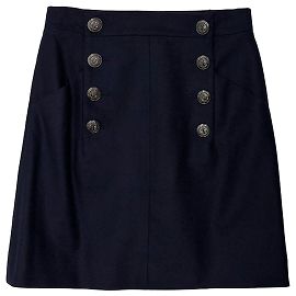 Chanel Saia com botões Azul