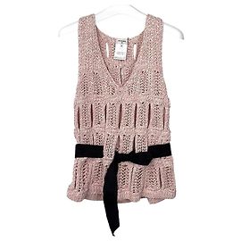 Chanel Ribbon Knit Tank Top Hellrosa Pink