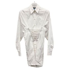Prada Mini vestido de popeline com logótipo triangular branco Branco