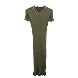Givenchy Abito in maglia a catena a maniche corte D'oro