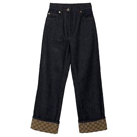 Gucci Unbenutzte Umschlag-Jeanshose Blau