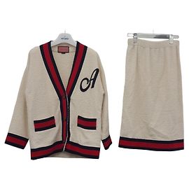 Gucci Tweed-Cardigan-Set Weiß