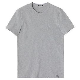 Tom Ford T-Shirt mit Kurzarm, Logo und Rundhalsausschnitt Silber
