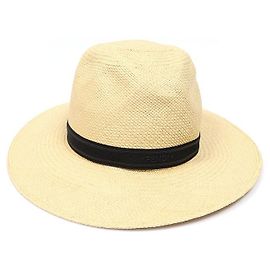 Fendi Chapéu Panamá de Palha de Toquilla Natural Marrom