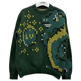 Louis Vuitton Sudadera de cuello redondo en jacquard de algodón sin usar Negro