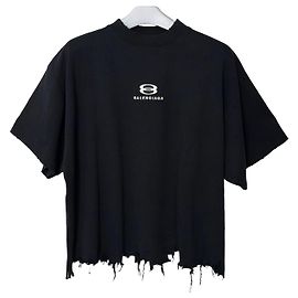 Balenciaga Crop T-Shirt Unused Unity Sports Icon Large Fit Schwarz Einheitsgröße Schwarz