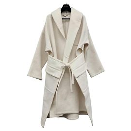 Louis Vuitton Wool Cashmere Wrap Coat White