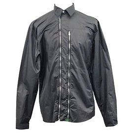 Hermès Technische Popeline-Hemdenjacke mit Reißverschluss für Herren Grün