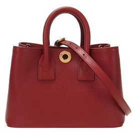 Burberry Vermont Check Leather Mini Bag Red