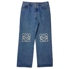 Loewe Vaqueros Baggy de Denim Azul Anagram Azul