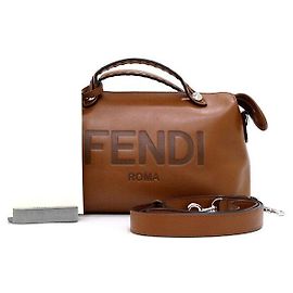 Fendi Bolsa Tote Média de Couro Marrom By The Way Marrom