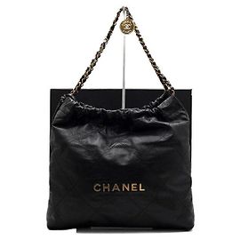 Chanel Medium Gold Metal Shoulder Bag Black