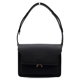 Marni Borsa a tracolla bauletto in pelle Saffiano Nero