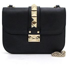Valentino Borsa a Spalla e Borsa a Tracolla Rockstud Gold Chain Nero