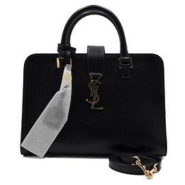 Saint Laurent Cabas Monogram Small Tote e Borsa a Spalla Nero