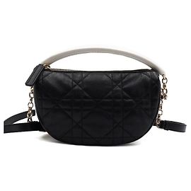 Dior Borsa Hobo e Borsa a tracolla VIBE in agnello nero Nero