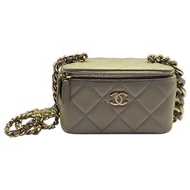 Chanel Borsa Vanity Small in Agnello Grigio Grigio