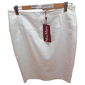 Max Mara Studio Bleistiftrock Creme Roh
