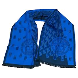 Sciarpa Versace Medusa Blu e Nera Nero Blu