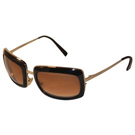 Óculos de sol Giorgio Armani pretos e dourados Preto Dourado