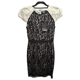 Paule Ka Spitzenkleid in Schwarz-Weiß Schwarz Weiß