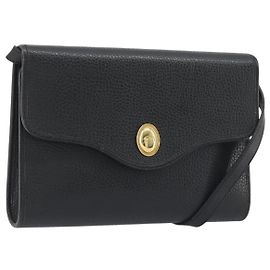 Borsa a tracolla Christian Dior in pelle nera e oro Auth ep15545A Nero D'oro