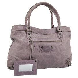 BALENCIAGA Bolsa The Perth em couro roxo 128522 Auth 193809V Roxo