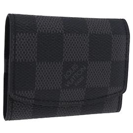 LOUIS VUITTON Damier Grafitte Bouton de Manchette Case Cuff Case LV Auth BA14247 Damier ebene