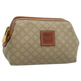 Céline CELINE Pochette en toile Macadam PVC Beige Or Auth ki6758 Beige Doré