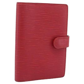LOUIS VUITTON Epi Agenda PM Day Planner Cover Red R20057 LV Auth 194613 Red