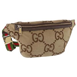 Borsa a tracolla GUCCI GG Canvas Beige Oro 696031 Auth mr2675A Beige D'oro