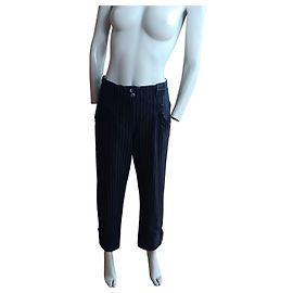 Pantalones de algodón a rayas Kenzo Negro