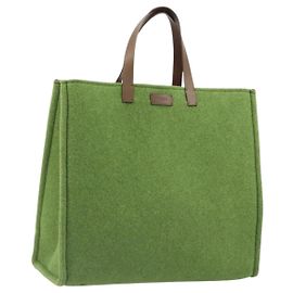 FENDI Tote Bag Wool Green Auth bs36321A Green