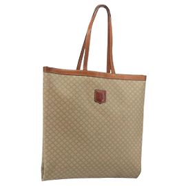 Céline CELINE Macadam Tote Bag PVC Leather Beige Brown Auth ep15154 Brown Beige