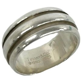 Tiffany & Co Anillo Tiffany Grooved Double Line Band en Plata de Ley 925 Plata