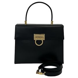 Borsa a 2 modi in pelle nera Salvatore Ferragamo Nero