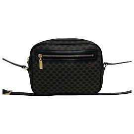 Céline Bolsa de Ombro CELINE Vintage Macadam Blazon Marrom Preto