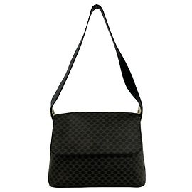 Céline Bolsa de Ombro Celine Vintage Macadam Blazon Triomphe Marrom Preto