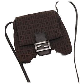 Fendi Zucca Canvas Shoulder Bag Brown
