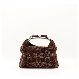 Bolsa Hobo Gucci Monogram em pele Marrom